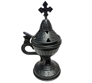 Incensario ritual de metal para quemar resinas y sahumerios
