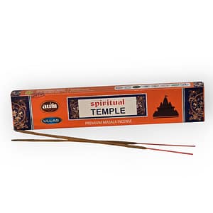 Caja de incienso Spiritual Temple sobre fondo blanco, aroma sagrado y espiritual para meditación