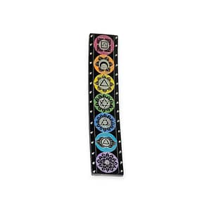 Tabla de piedra Agra con símbolos de los 7 Chakras grabados, ideal para meditación y decoración espiritual