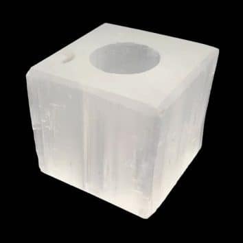 Portavelas cubo de selenita