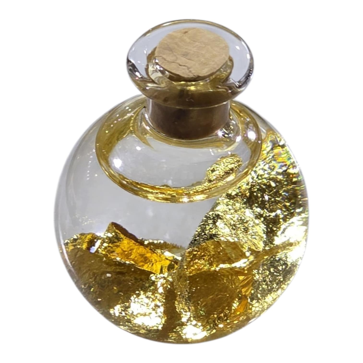botellita vidrio soplado con oro 22 k