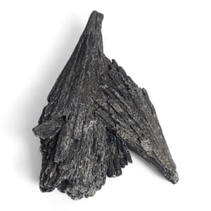 Taramita natural o escoba de bruja con forma de abanico mineral, sobre fondo neutro