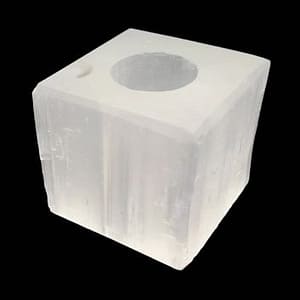 Portavelas cubo de selenita